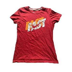 Nike Shirt Juniors Large Burgundy Slim Fit FAST Swoosh Logo‎ Activewear Girls